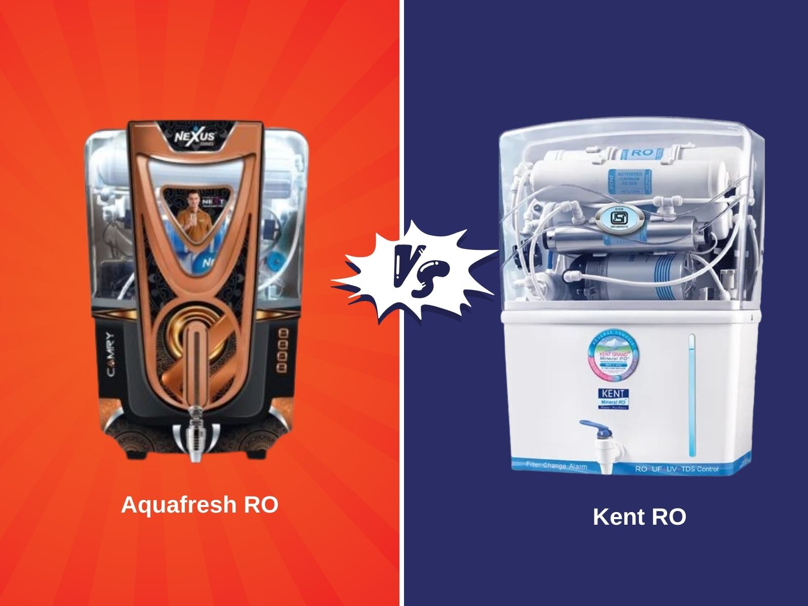 Aquafresh RO Vs Kent RO Water Purifier, Which is Better